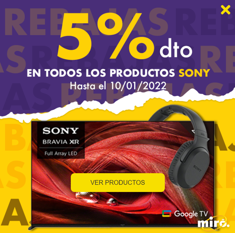Miró descuento 5% productos Sony